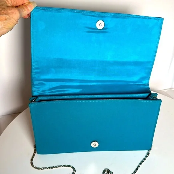 BEN MARC INTERNATIONAL satin clutch velvet vines and flowers embroidered pretty - Picture 11 of 15